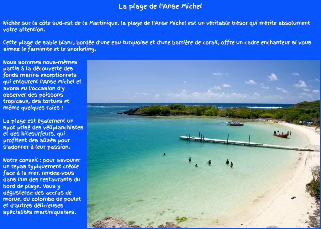 La plage de l'Anse Michel